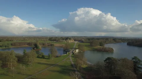 Blenheim Palace aerial shot Stock Footage