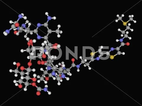 Bleomycin drug molecule Stock Illustration