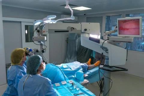 Blepharoplasty plastic surgery. Rejuvenation of the area around the eyes Stock Photos