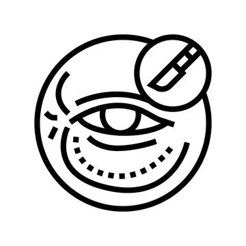 Blepharoplasty surgery line icon vector illustration Stock Illustration