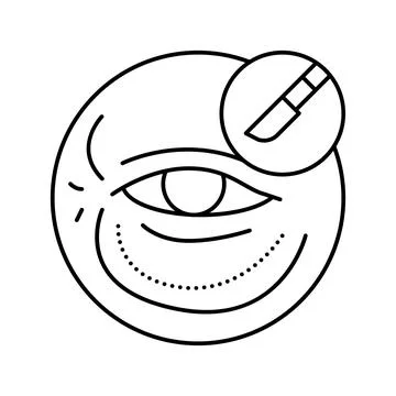 Blepharoplasty surgery line icon vector illustration Stock Illustration
