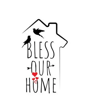 Bless our home, vector. Wording design, lettering isolated on white background Stock Illustration
