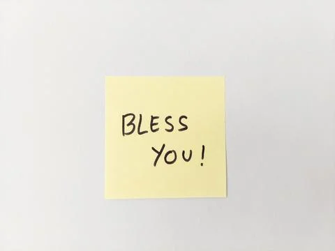 Bless You Message on Sticky Note Stock Photos