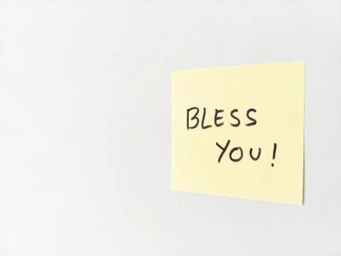 Bless You Message on Sticky Note Stock Photos