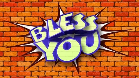 Bless You word written on the wall of red brick. Graffiti Stock Footage 80678709