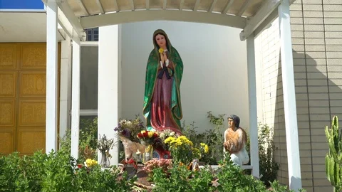 Blessed alter of the Virgin Mary Stock-Footage 96632836