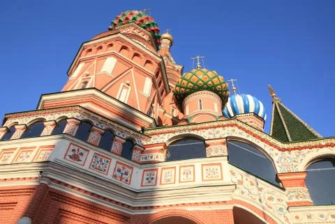 Blessed  Basil cathedral at day Stock Photos