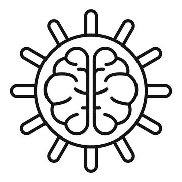 Blessed brain icon outline vector. Spiritual practice Stock Illustration