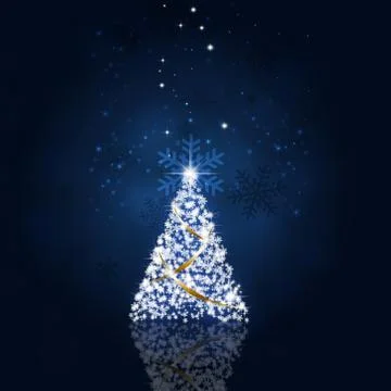 Blessed christmas tree Stock Illustration