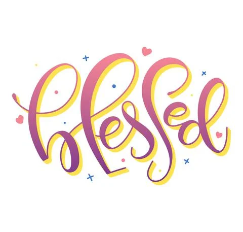 Blessed - colored vector illustration isolated on white background Stock Illustration