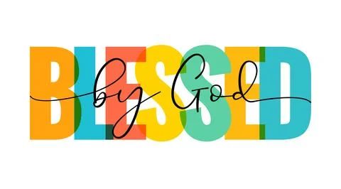 Blessed by God coloured concept Stockillustratie