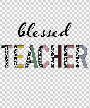 Blessed Teacher Black Text Reading In Two Different Stock Illustration