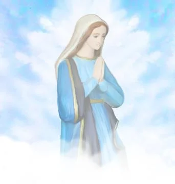 Blessed Virgin Mary portrait 스톡 일러스트