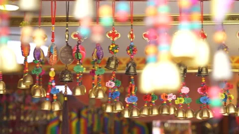 Blessed wind chimes, Lhasa, Tibet Stock Footage 304844624