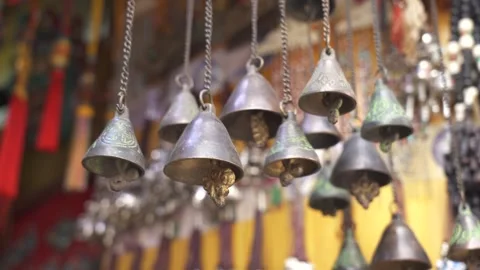 Blessed wind chimes, Lhasa, Tibet Stock Footage 304844739