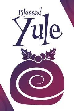 Blessed Yule. Holiday concept. Template for background, banner, card, poster Stock Illustration