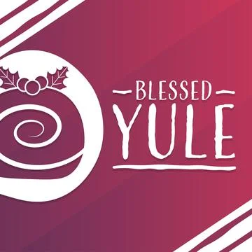 Blessed Yule. Holiday concept. Template for background, banner, card, poster Stock Illustration