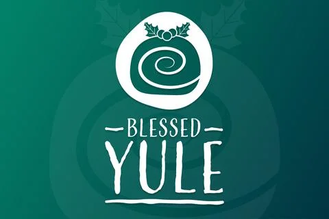Blessed Yule. Holiday concept. Template for background, banner, card, poster Stock Illustration