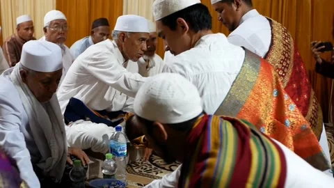 Blessing babies in one event in Islamic tradition Stock Footage 220600850