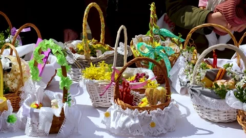 Blessing of the Easter baskets Stock Footage 327282782