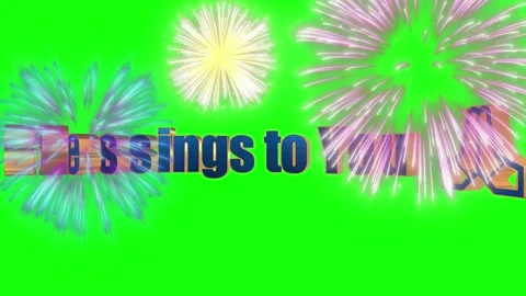 Blessings to you text animation featuring colorful exploding fireworks against Stock Footage 340880531