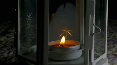 Blew out the candle lamp Video stock 90247613
