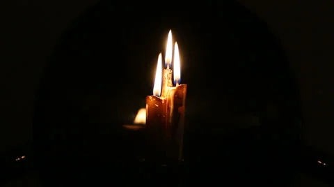 Blew out the three candles at the same time. Stock Footage 60218645
