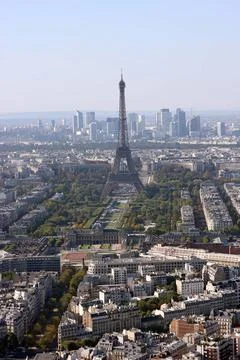 Blick auf den Eiffelturm, Luftbild, Frankreich, Paris view of Eiffel tower... Stock Photos