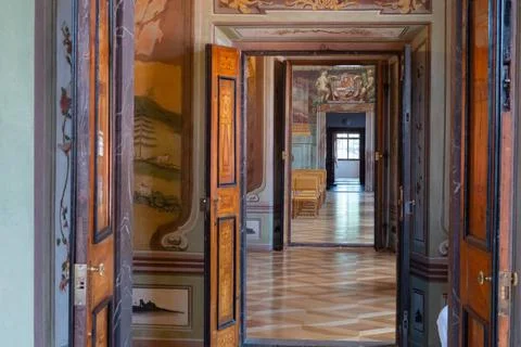 Blick in die Innenräume von Schloss Troja am 14.08.2021 in Prag, Tschechie.. Stock Photos