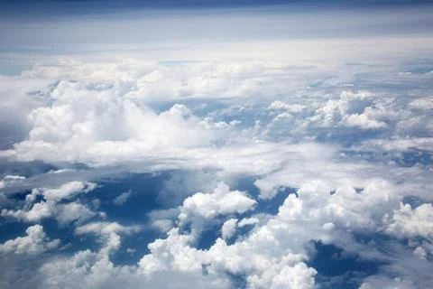 Blick von oben auf Haufenwolken über Borneo Blick von oben auf Haufenwolke.. Stock Photos