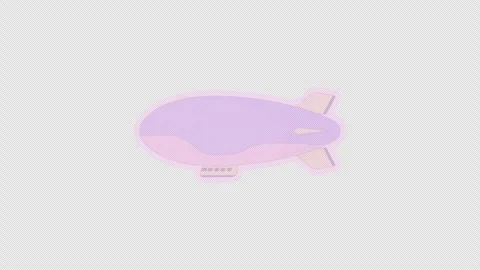 Blimp airship flying digital sticker animation Stock Footage 332232299