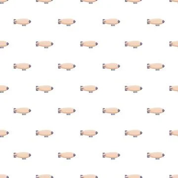 Blimp airship pattern repeating on white background Illustrazione stock