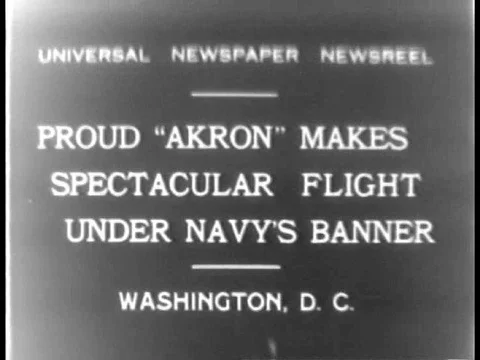 Blimp called, Akron, 1930s, flies over Washington, D.C., and NYC, and aerial Stock Footage 75767929
