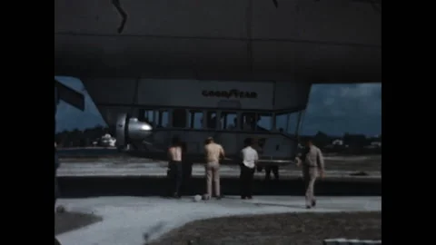 Blimp Disembark 1946 Stock Footage 142012886