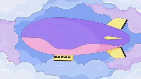 Blimp floating through dreamy sky lofi a... | Stock Video | Pond5