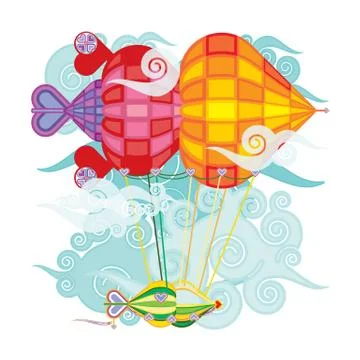 Blimp Four Colour Stock Illustration