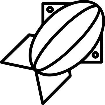 Blimp Line Icon Design Stock Illustration