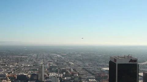 Blimp Over City Stock-Footage 67638307