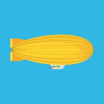 Blimp side view vector icon airship. Helium zeppelin cloud aerostat dirigible 스톡 일러스트