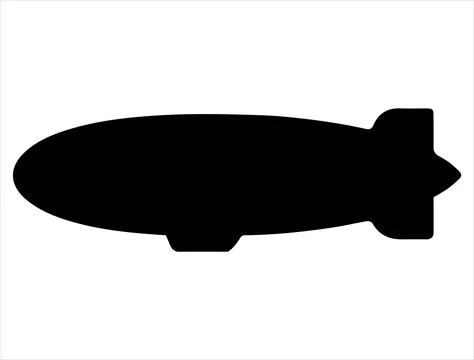 Blimp silhouette vector art Stock Illustration