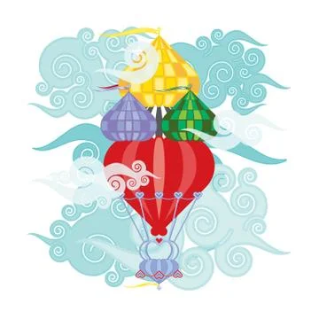 Blimp of Tower Stock Illustration