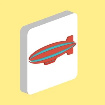 Blimp, zeppelin Simple vector icon. Illustration symbol design template for w 스톡 일러스트