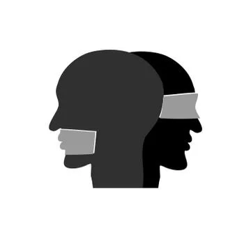 Blind and dumb. Misunderstanding due to communication problems. Stock Illustration