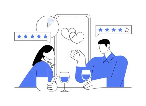 Blind date abstract concept vector illustration. Stock Illustration