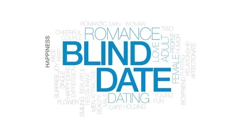 Blind date animated word cloud, text design animation. Kinetic typography. 스톡 동영상 75807036