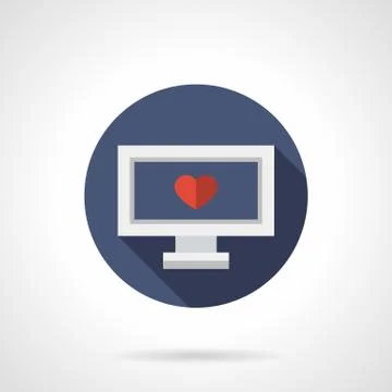 Blind date colorful round flat vector icon Stock Illustration