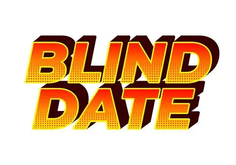 Blind date. Text effect in 3D style with eye catching colors Stock Illustration