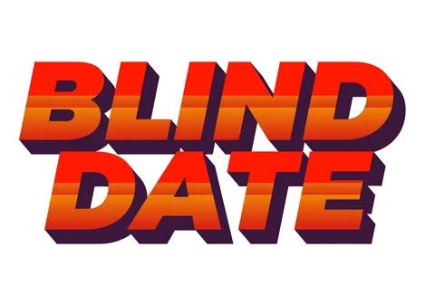 Blind date. Text effect in 3D style with eye catching colors Stock Illustration