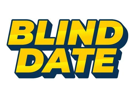 Blind date. Text effect in 3D style with eye catching colors Stock Illustration