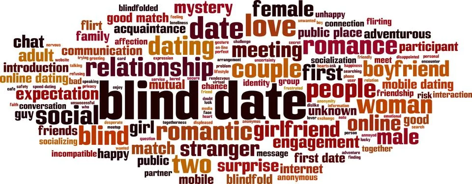 Blind date word cloud Stock Illustration